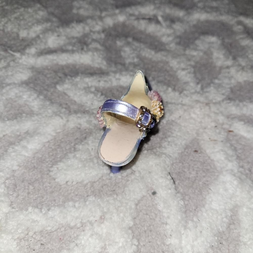 Floral Embellished Purple Mini Heel Just The Right Shoe 2000s - Picture 3 of 6